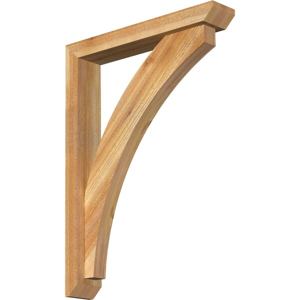 Ekena Millwork Thorton Slat Rough Sawn Bracket w/ Offset Brace, Western Red Cedar, 4"W x 22"D x 30"H BKT0402X22X30THR06RWR - main